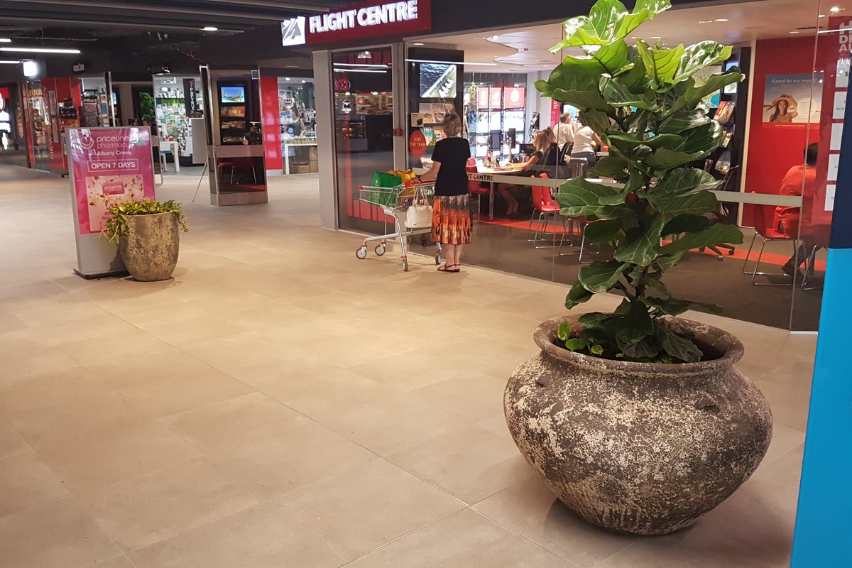 Retail centre with indoor plant install